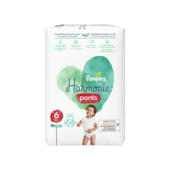 Pampers Harmonie Pants Couches-Culottes Taille 6, 18 Culottes