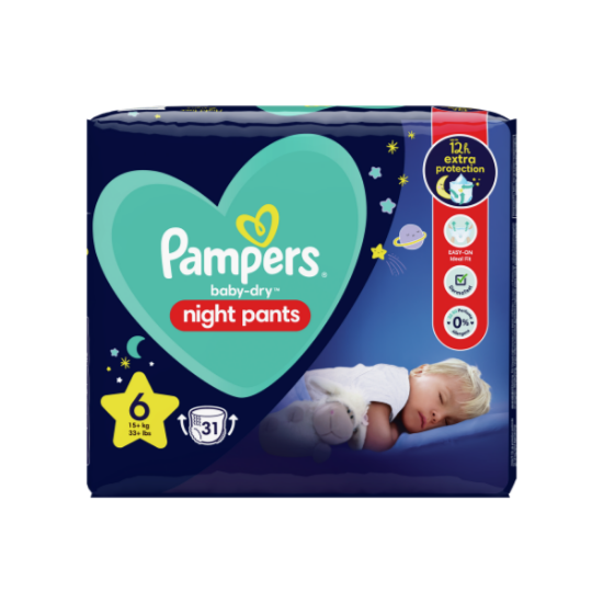 Pampers Night Pants Couches-Culottes Pour La Nuit, Taille 6, 31 Couches-Culottes