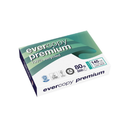 Papier blanc recyclé EVERCOPY PREMIUM A4 - 80 g - ramette de 500 feuilles 