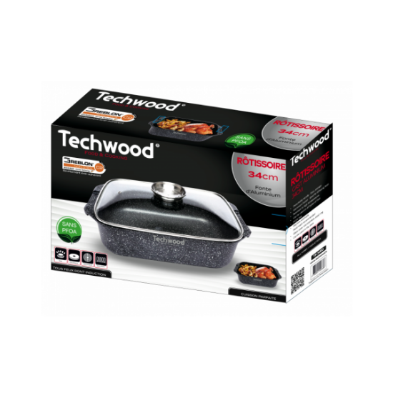 TECHWOOD Rotissoire 34 Cm Fonte d'Aluminium