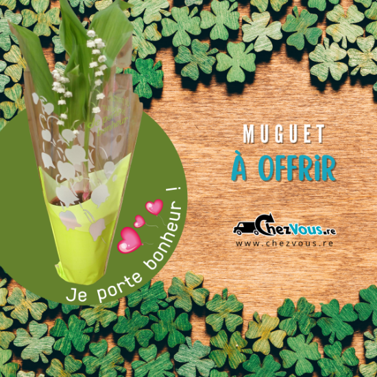 Pot de Muguet 2 brins 🍀 - à offrir et livré à La Réunion