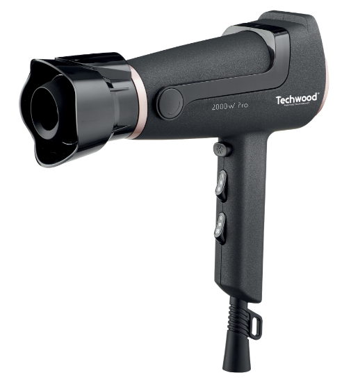 TECHWOOD Sèche Cheveux Pro 2000W avec Diffuseur d’air rotatif