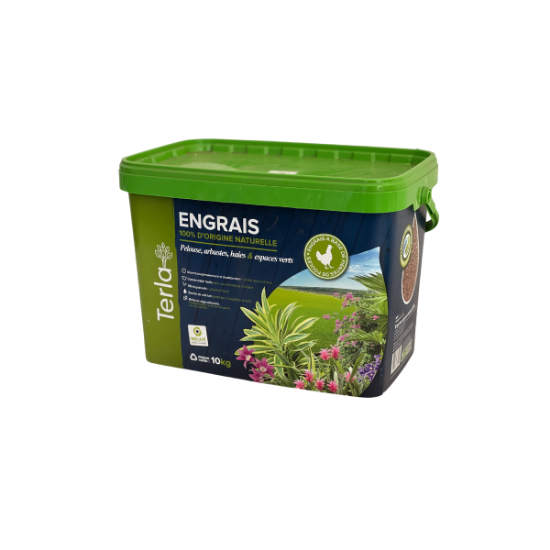 Engrais TERLA 10kg - Pelouse, arbustes, haies et espaces verts