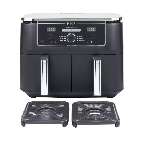 Friteuse sans huile Ninja Foodi AF400EU double compartiment Air Fryer 9,5L    - Shopping et Courses en ligne, livrés à domicile ou au  bureau, 7j/7 à la Réunion