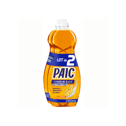 Liquide vaisselle PAIC Vinaigre 3 EN 1 Hygiène Lot 2 x 750ML