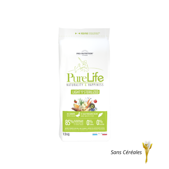 PURELIFE FLATAZOR croquettes chien stérilisé light 12KG + 1 Gratuit 