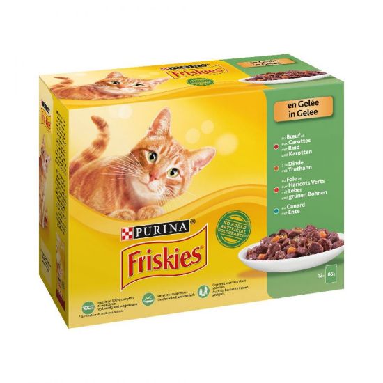 FRISKIES Chat adulte Sachets Fraîcheur viande et légumes en gelée 12x85g