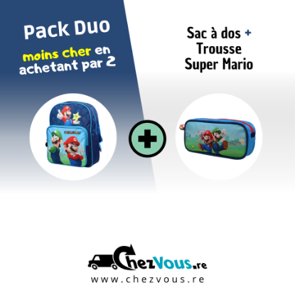 Pack duo Super Mario : Cartable + trousse