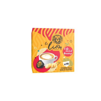 Café Le Lion Dolce Gusto - Café au lait ginseng - 16 dosettes