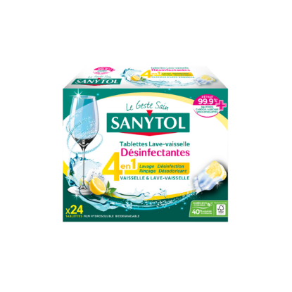 Sanytol tablettes lave-vaisselle Tout en 1 - Parfum Citron