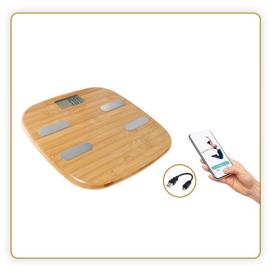 Bilancia Pesapersone LITTLE BALANCE My Bambou 8466 – Design In Bambù Naturale, 150 Kg / 100 G, Display LCD, 5 Anni Di Garanzia