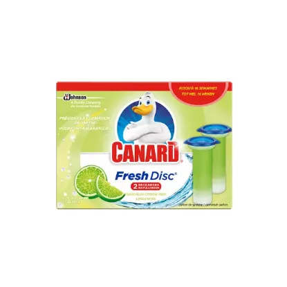 Image de Blocs WC disques gel Fraîcheur Citron Vert Canard Fresh Disc, 2 recharges soit 12 disques