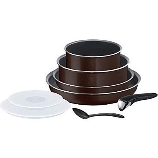 Batterie de cuisine 8 pièces Tefal INGENIO ESSENTIAL - black coffee 