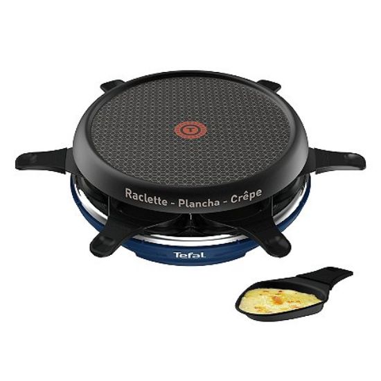 Appareil à raclette 6 personnes, Plancha électrique, Crêpe, Tefal Colormania RE12A4 - bleu