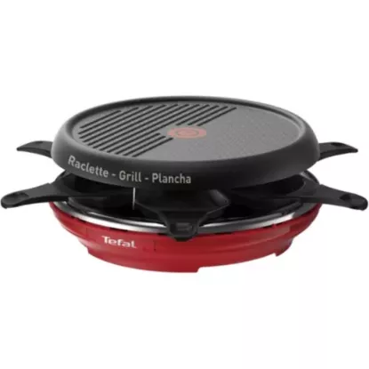 Appareil à raclette 6 personnes, Plancha électrique, Grill, Tefal Colormania RE12A5 - rouge