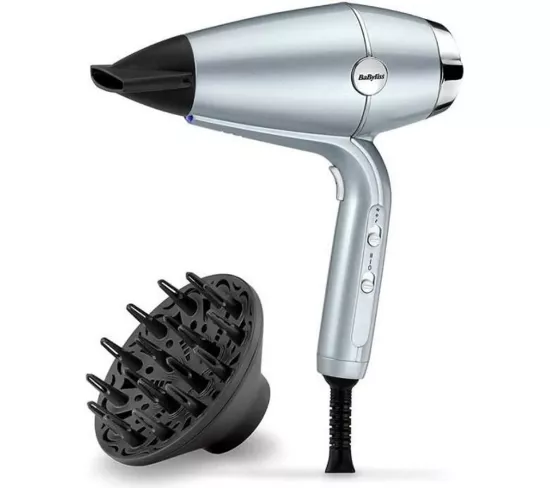 Sèche-cheveux BaByliss Hydro fusion 2100W + diffuseur - bleu ciel    - Shopping et Courses en ligne, livrés à domicile ou au bureau,  7j/7 à la Réunion