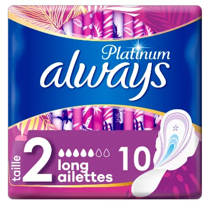 Serviette Hygiénique Avec Ailettes Long Taille 2 Always Platinium 