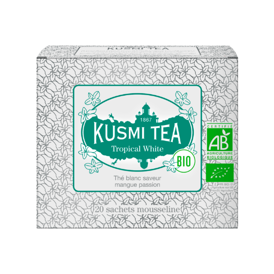 Image de KUSMI TEA - Tropical White Bio - boîte 20 sachets
