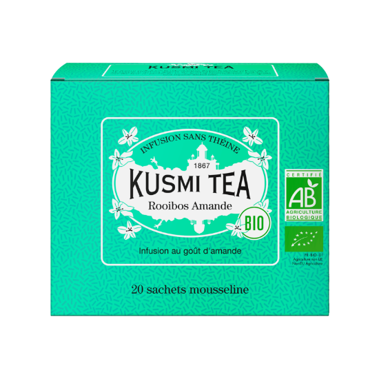 Image de KUSMI TEA - Rooibos Amande Bio - boîte 20 sachets