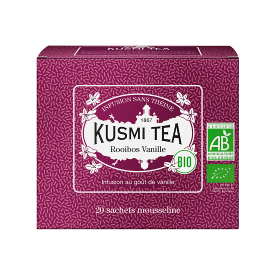 Image de KUSMI TEA - Rooibos Vanille Bio - boîte 20 sachets