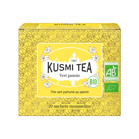 Image de KUSMI TEA - Thé vert au jasmin Bio - boîte 20 sachets