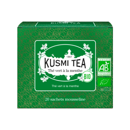 Picture of KUSMI TEA - Thé vert à la menthe Bio - boîte 20 sachets - 40g