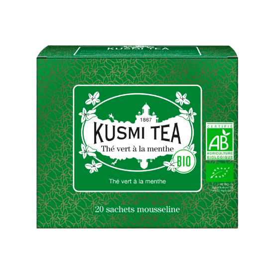Picture of KUSMI TEA - Thé vert à la menthe Bio - boîte 20 sachets