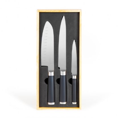 Set de 3 couteaux type japonais en coffret bois Livoo