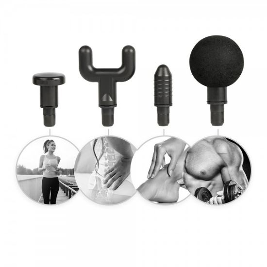 PISTOLET DE MASSAGE SANS FIL NEWGEN MEDICALS - 4 EMBOUTS & 6 NIVEAUX - NEUF