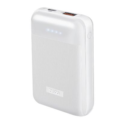 Batterie Power Delivery SBS 20 W, 10 000 mAh, finition rainuree mate - blanche