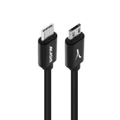 Akashi Câble 2-en-1 USB-C vers USB-C / USB-A (Noir - 1m) - USB