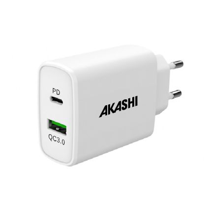 Image de Prise secteur 38W USB-A QC3.0 + USB TYPE-C PD - Akashi