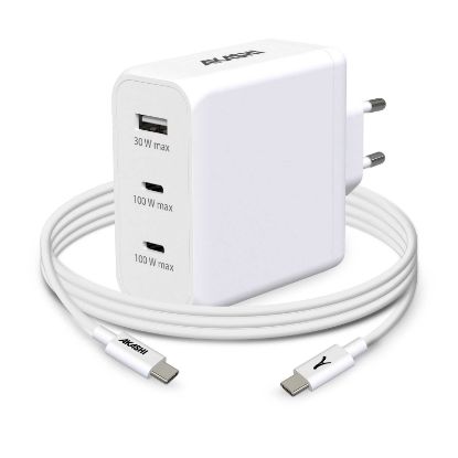 Image de Pack chargeur secteur ECO 130W + câble TYPE-C 1,5m 100W - Akashi