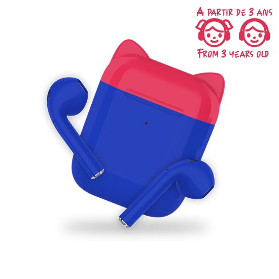 Picture of Ecouteurs enfant sans fil Bluetooth - bleu et rouge - Akashi