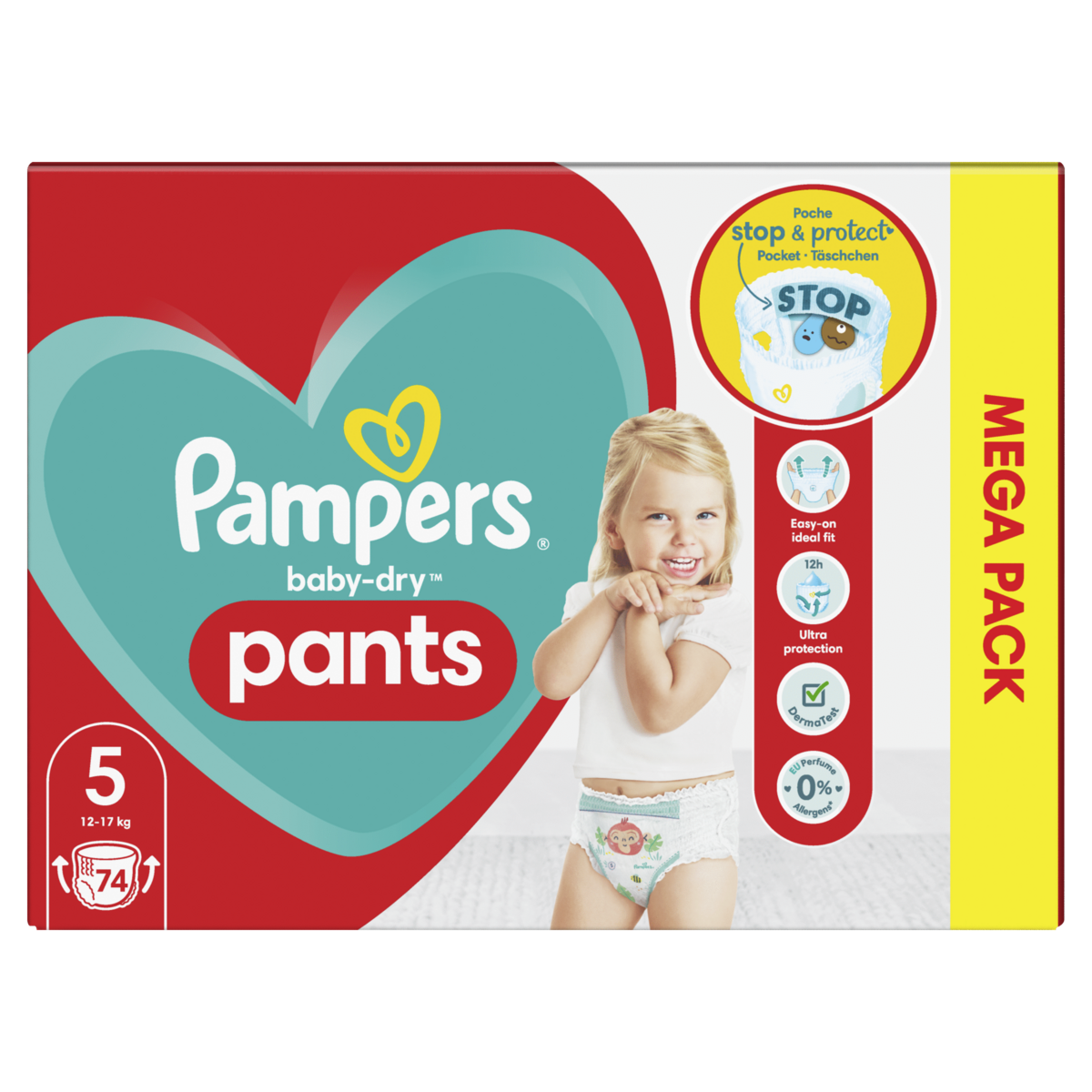 Mega Pack 78 Couches PAMPERS Baby-Dry Taille 5 (11 à 16 KG) Lot