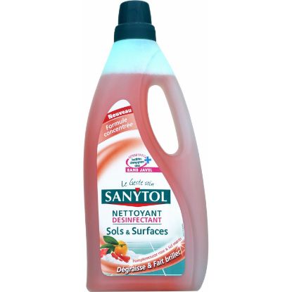 Nettoyant ménager désinfectant sols/surfaces Sanytol Pamplemousse 1 Litre