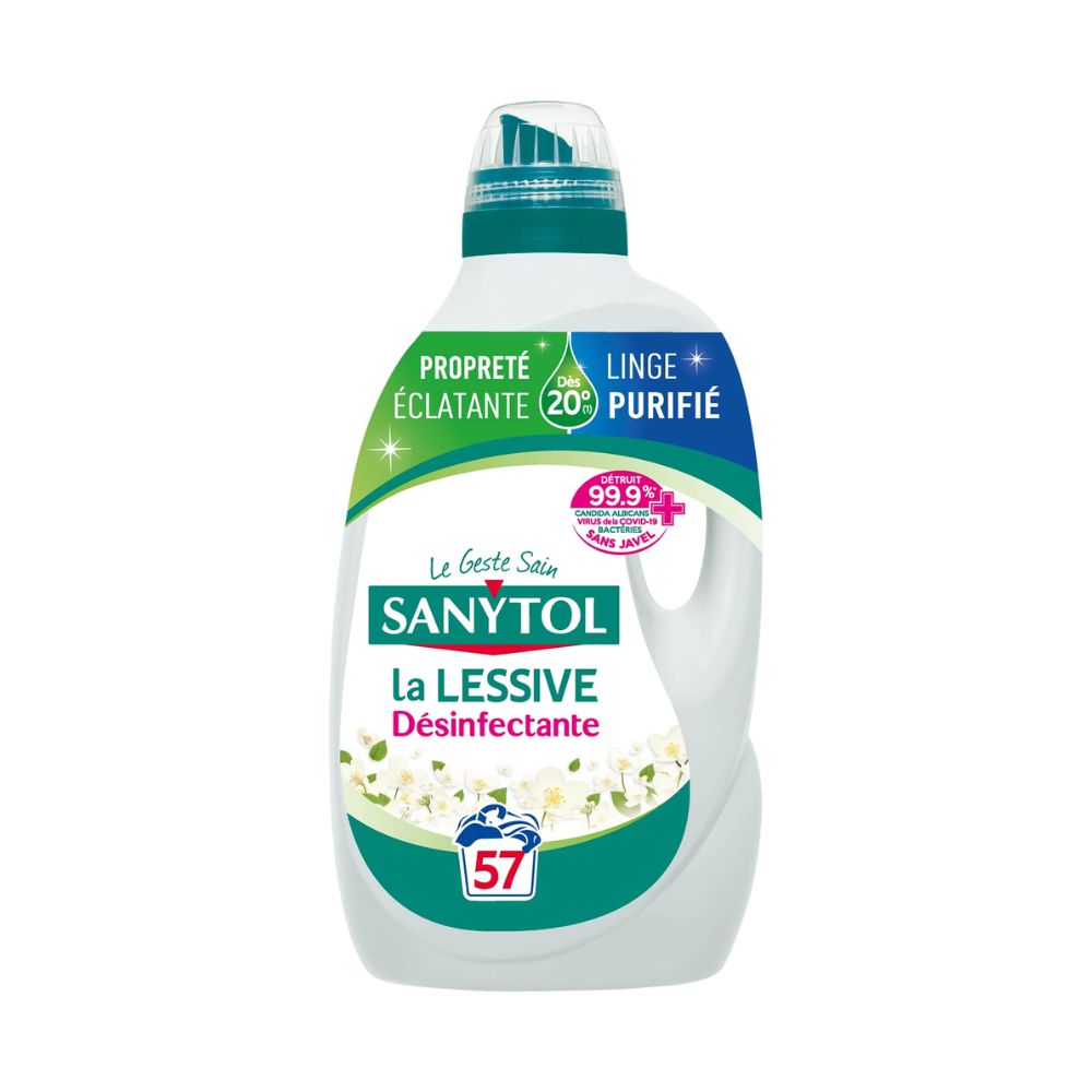 Sanytol Lessive désinfectante 2,85 Litres   - Shopping et  Courses en ligne, livrés à domicile ou au bureau, 7j/7 à la Réunion