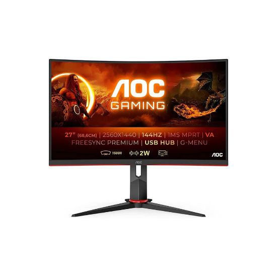 Ecran Gaming AOC CQ27G2U/BK 27 Full HD Incurvé Noir 144 Hz 1 ms    - Shopping et Courses en ligne, livrés à domicile ou au bureau,  7j/7 à la Réunion