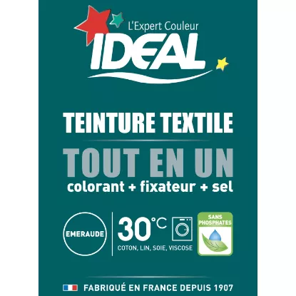 Image de Teinture textile en poudre TOUT EN UN Mini Émeraude 230G - IDEAL