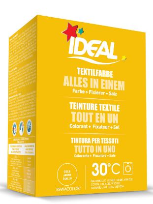 Image de Teinture textile en poudre TOUT EN UN Mini Jaune 230G - IDEAL