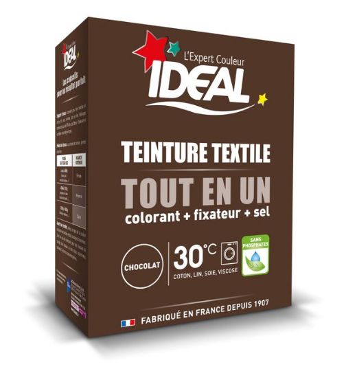 Image de Teinture textile en poudre TOUT EN UN Maxi Chocolat 350G - IDEAL