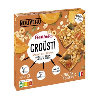 Picture of Barres de céréales abricot,noisettes et graines de courge Gerlinéa Crousti