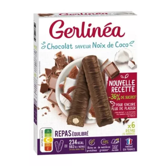 Picture of Barres chocolat cœur coco Gerlinéa