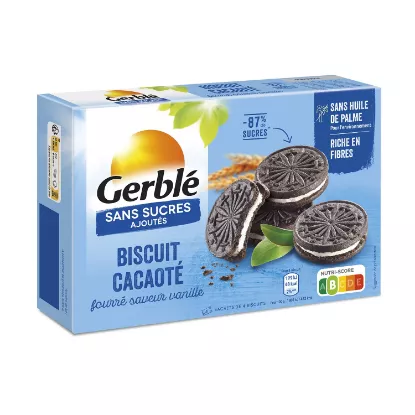 Image de Biscuits cacaoté saveur vanille sans sucres ajoutés Gerblé