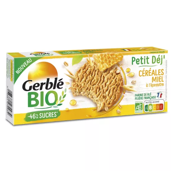 Image de Biscuits Bio Petit Déj' céréales et miel Gerblé Bio
