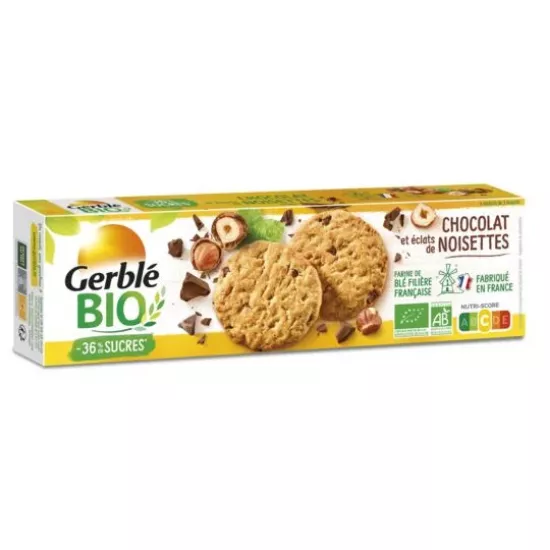 Cookies pépites chocolat noisette sans sucres Gerblé   -  Shopping et Courses en ligne, livrés à domicile ou au bureau, 7j/7 à la  Réunion