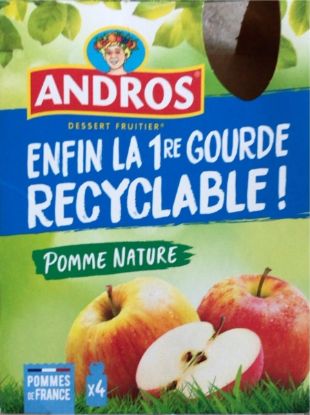 ANDROS Dessert pomme nature sans sucre ajouté - 730g