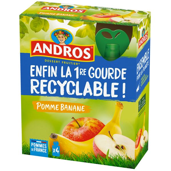 Gourdes compote pomme banane ANDROS ChezVous.re Shopping et Courses