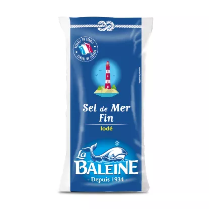 Image de Sel de mer fin iodé 500g LA BALEINE