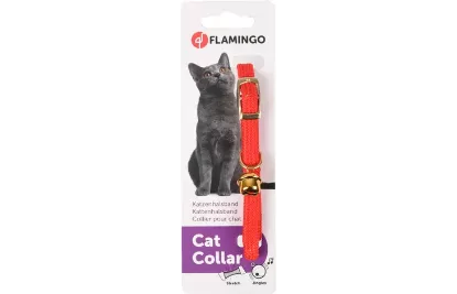 Collier chat élastique rouge Flamingo